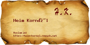 Heim Kornél névjegykártya